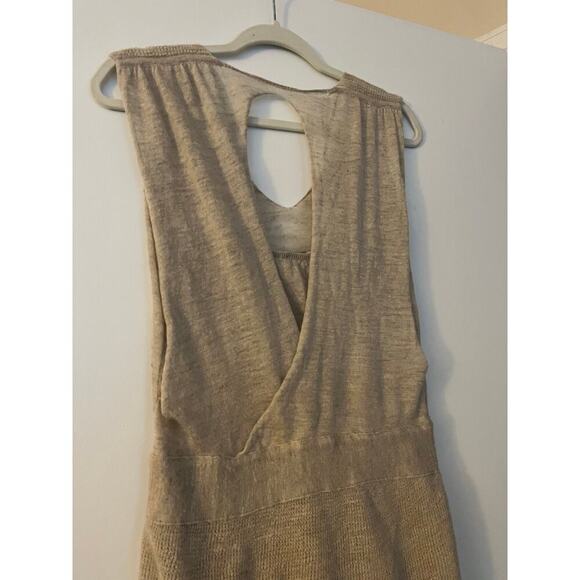 Sita Murt Tan Linen Blend Knit Sleeveless Dress Sz 40/6 - Picture 6 of 6